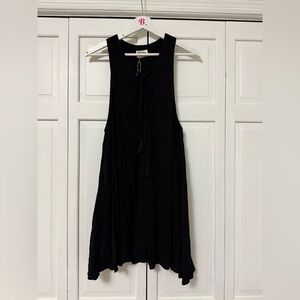 NWT Show Me Your Mumu Rancho Mirage Lace Up Front Mini Dress Black Fairy Grunge